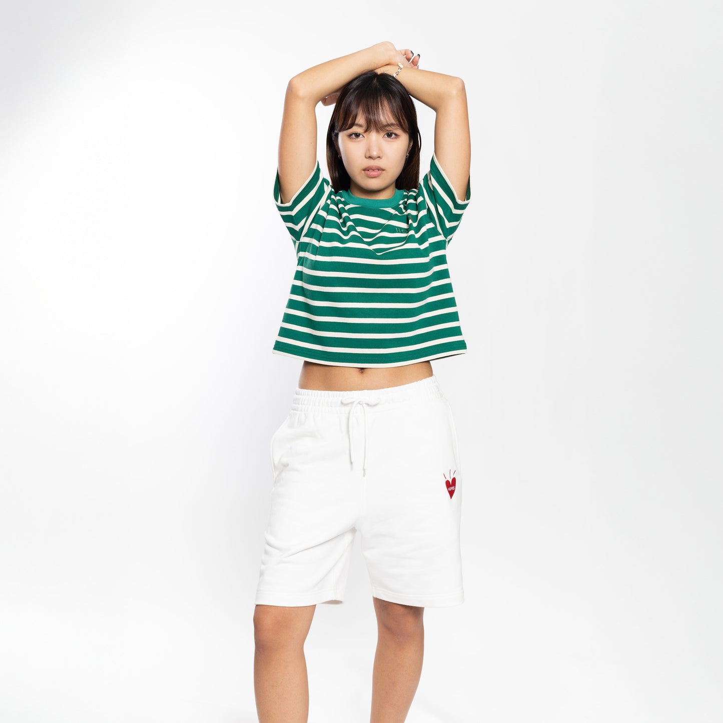 Heavyweight S/S Cropped Striped T-Shirt