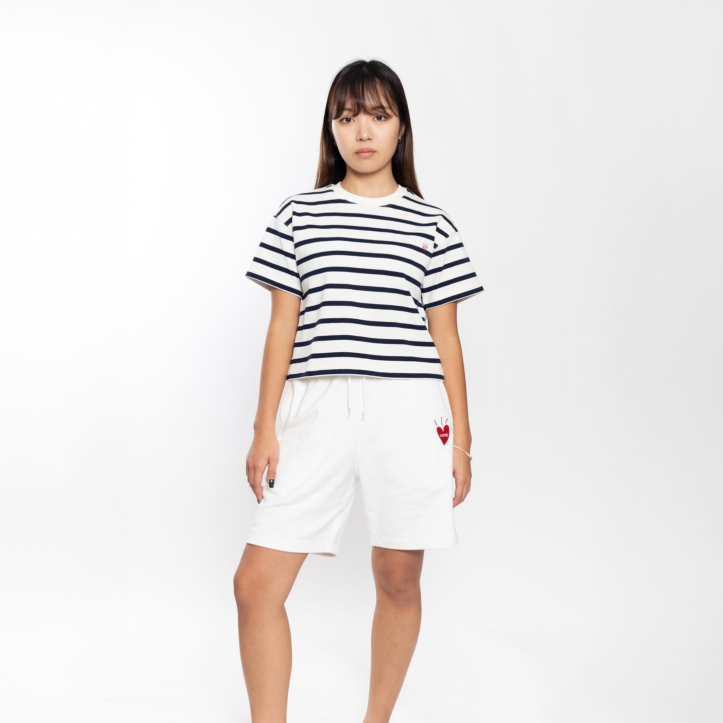 Heavyweight S/S Cropped Striped T-Shirt